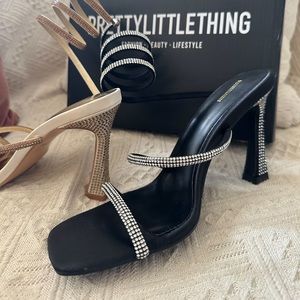 Pretty little thing black heels